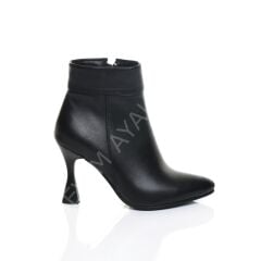 KADIN HAKİKİ DERİ KADEH TOPUK ŞIK FERMUARLI BOT