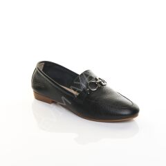 KADIN HAKİKİ DERİ SİYAH RENK TOKALI BABET