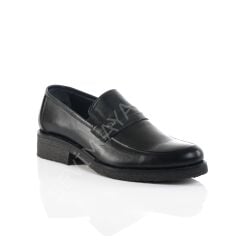 HAKİKİ DERİ ERKEK SİYAH AYAKKABI KAUÇUK TABAN