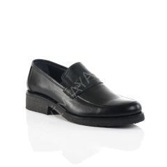 HAKİKİ DERİ ERKEK SİYAH AYAKKABI KAUÇUK TABAN