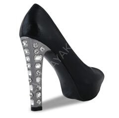 KADIN PLATFORMLU TOPUĞU TAŞLI ABİYE AYAKKABI