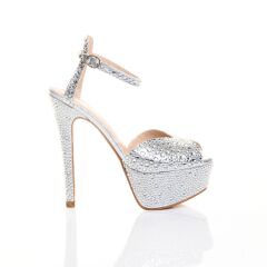 KADIN LAME RENK KRİSTAL TAŞLI ABİYE AYAKKABI